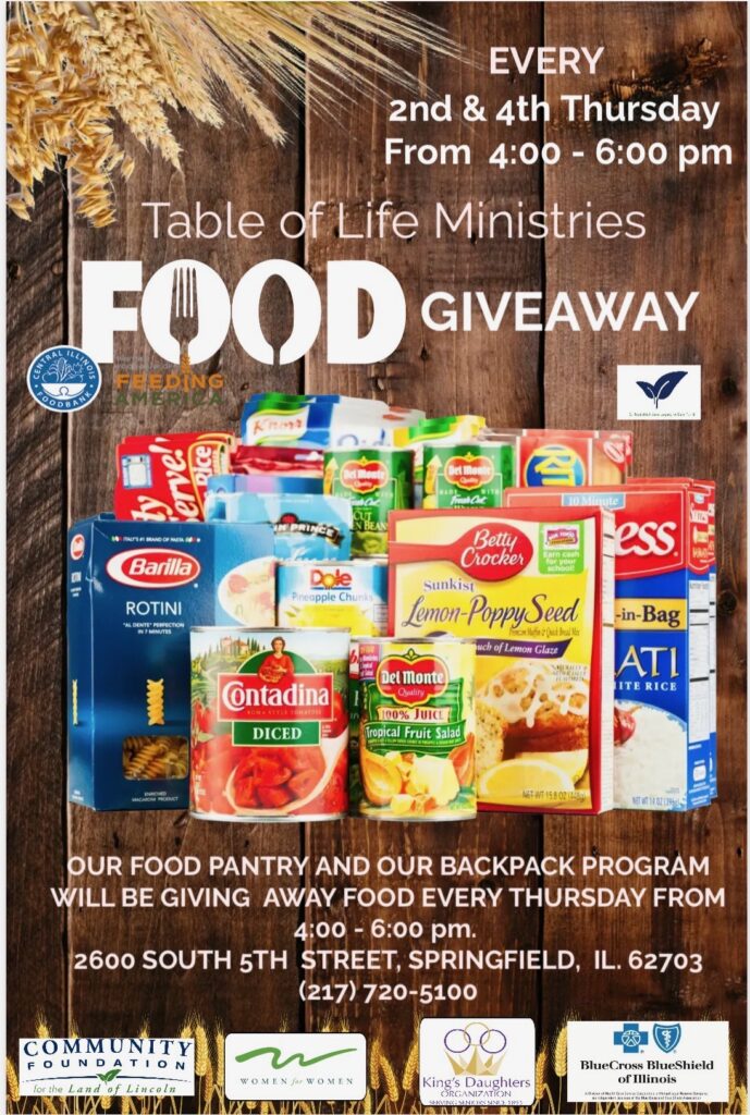 Food Giveaway Flyer 2nd & 4th Thursday of the Month 4-6pm